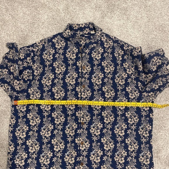 Caribbean Hawaiian Shirt Blue & Tan Size XL‎ Cotton Blend pre-owned - Picture 7 of 7